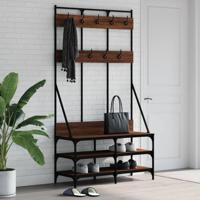 VidaXL Kledingrek met schoenenrek 100x40x184 cm bruin eikenkleur