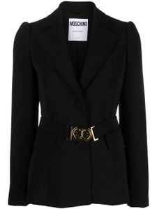 Moschino blazer boutonné à plaque logo - Noir