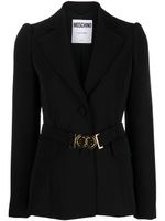 Moschino blazer boutonné à plaque logo - Noir