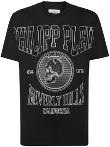 Philipp Plein t-shirt en coton à ornements en cristal - Noir