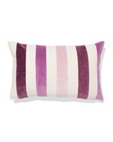 HEMA Kussenhoes 50x30cm velours strepen roze (roze)