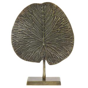 Ornament op voet Leaf antiek brons