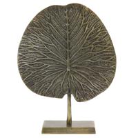 Ornament op voet Leaf antiek brons - thumbnail