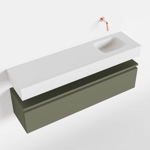 Toiletmeubel Mondiaz Andor | 120 cm | Meubelkleur Army | Lex vrijhangend wastafel Talc Rechts | Zonder kraangat