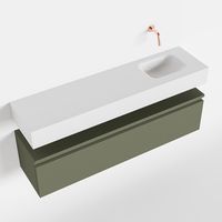 Toiletmeubel Mondiaz Andor | 120 cm | Meubelkleur Army | Lex vrijhangend wastafel Talc Rechts | Zonder kraangat