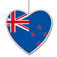 Nieuw Zeeland hangdecoratie harten 28 cm   -