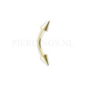Banana 1.2 mm 8 mm goud 14 karaat spike