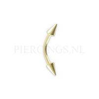 Banana 1.2 mm 8 mm goud 14 karaat spike