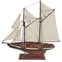 Decoratie houten model tweemaster zeilschip 50 cm Decoratie houten model tweemaster zeilschip 50 cm
