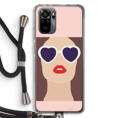 Red lips: Xiaomi Redmi Note 10 Pro Transparant Hoesje met koord