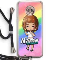 Chibi Maker vrouw: Motorola Moto G6 Transparant Hoesje met koord