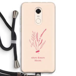 Where flowers bloom: Xiaomi Redmi 5 Transparant Hoesje met koord