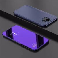 Galvaniseren spiegel horizontale Flip lederen case voor Xiaomi Pocophone F1 met houder (paars blauw)