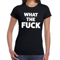 What the Fuck tekst t-shirt zwart dames