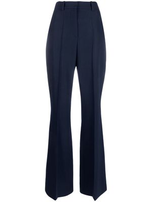 Balmain pantalon en laine à coupe évasée - Bleu