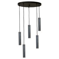 Masterlight HanglampRun 5-lichts gunmetal cilinders - 2382-05-66-50-5