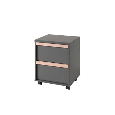Leen Bakker - Vipack Rolcontainer Voor Bureau London - Antraciet - 59,7x48,1x40 Cm - Hout/Melamine - Grijs