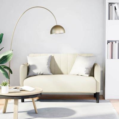 Loveseat bank 109 cm fluweel crmekleurig