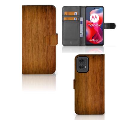 Motorola Moto G24 | G04 | G24 Power | Book Style Case | Donker Hout