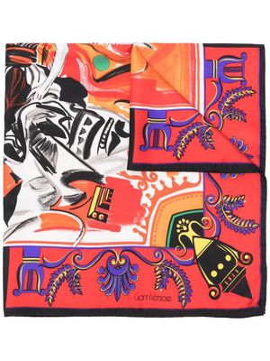 Versace Pre-Owned foulard en soie à imprimé graphique (années 1990) - Rouge