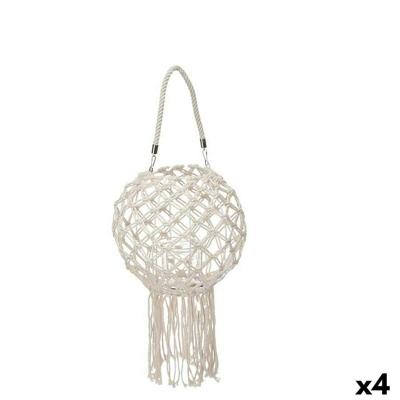 Lykta Gift Decor JC18-19097PC JC18-19097PC Wit Katoen Kristal Macramé 26 x 66 x 26 cm (4 Stuks)