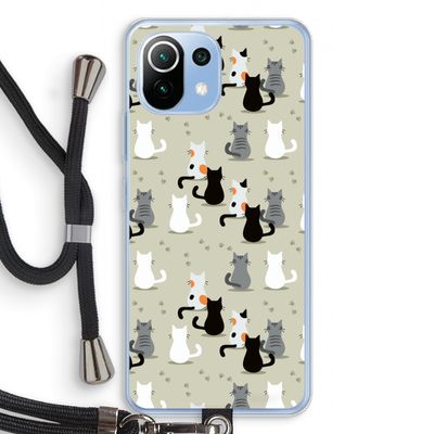 Katten: Xiaomi Mi 11 Lite Transparant Hoesje met koord