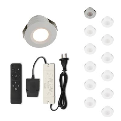 Set LED-inbouwspot met afstandsbediening Valdeno wit 3W dimbaar IP44 1-12 stuks