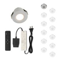 Set LED-inbouwspot met afstandsbediening Valdeno wit 3W dimbaar IP44 1-12 stuks