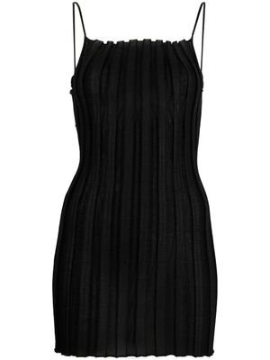 A. ROEGE HOVE robe Katrine en maille nervurée - Noir