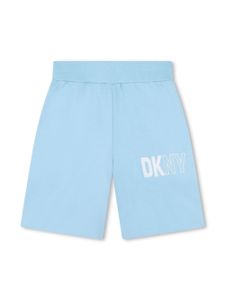 Dkny Kids short en coton à logo imprimé - Bleu