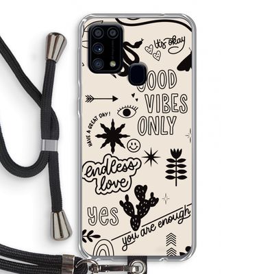 Good vibes: Samsung Galaxy M31 Transparant Hoesje met koord