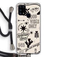 Good vibes: Samsung Galaxy M31 Transparant Hoesje met koord