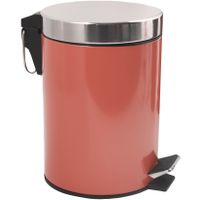 Prullenbak/pedaalemmer - metaal - terracotta - 3 liter - 17 x 25 cm - Badkamer/toilet