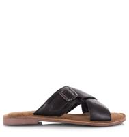 Lazamani - Leren mules black met gekruis Leer Dames