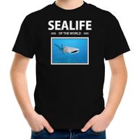 Tijgerhaai t-shirt met dieren foto sealife of the world zwart voor kinderen - thumbnail