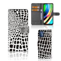Motorola Moto G9 Plus | Telefoonhoesje | Met pasjeshouder | Slangenprint