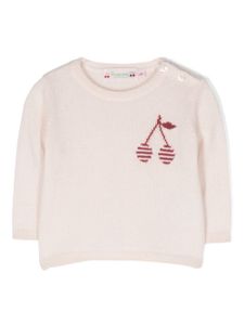 Bonpoint pull en cachemire à logo imprimé - Rose