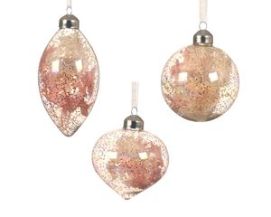 Ornament glas d8cm roze - KSD