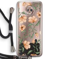 Peachy flowers: Motorola Moto G6 Transparant Hoesje met koord