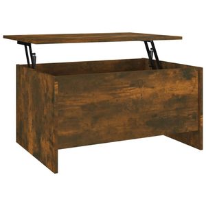 The Living Store Salontafel Lift-top - Gerookt eiken - 80 x 55.5 x 41.5 cm - Opbergoplossing