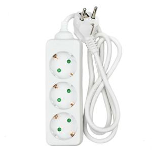 Benson Stekkerdoos 3-voudig - geaarde stekkerdoos - wit - snoer van 100 cm - verlengsnoer