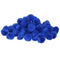 Rayher Hobby knutsel pompons - 15 mm - blauw - 60x stuks - vormen/figuren/bolletjes