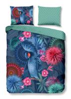 HIP Dekbedovertrek "mandalas, bloemen en een blauwe papegaai" - Multi - (140x200/220 cm) - Katoen Satijn