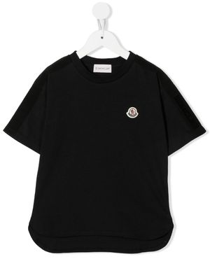 Moncler Enfant t-shirt à patch logo - Noir