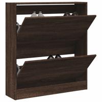 Schoenenkast 80x21x87,5 cm bewerkt hout bruin eikenkleur
