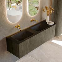 Badmeubel Mondiaz Kurve | 155 cm | Meubelkleur Shadow | Wastafelkleur Urban | Solid surface | Dubbel / Links spoelbak | Zonder kraangat(en)