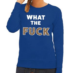 What the Fuck tijger tekst sweater blauw voor dames