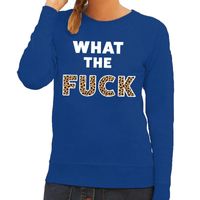 What the Fuck tijger tekst sweater blauw voor dames - thumbnail