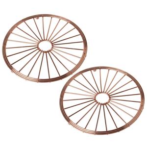 Cosy & Trendy ronde pannen onderzetters - Set van 2x stuks - metaal - koper - D20 cm
