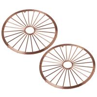 Cosy & Trendy ronde pannen onderzetters - Set van 2x stuks - metaal - koper - D20 cm